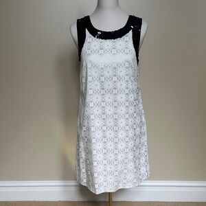 ERIN by Erin Fetherston Black and Cream Cocktail Mini Dress